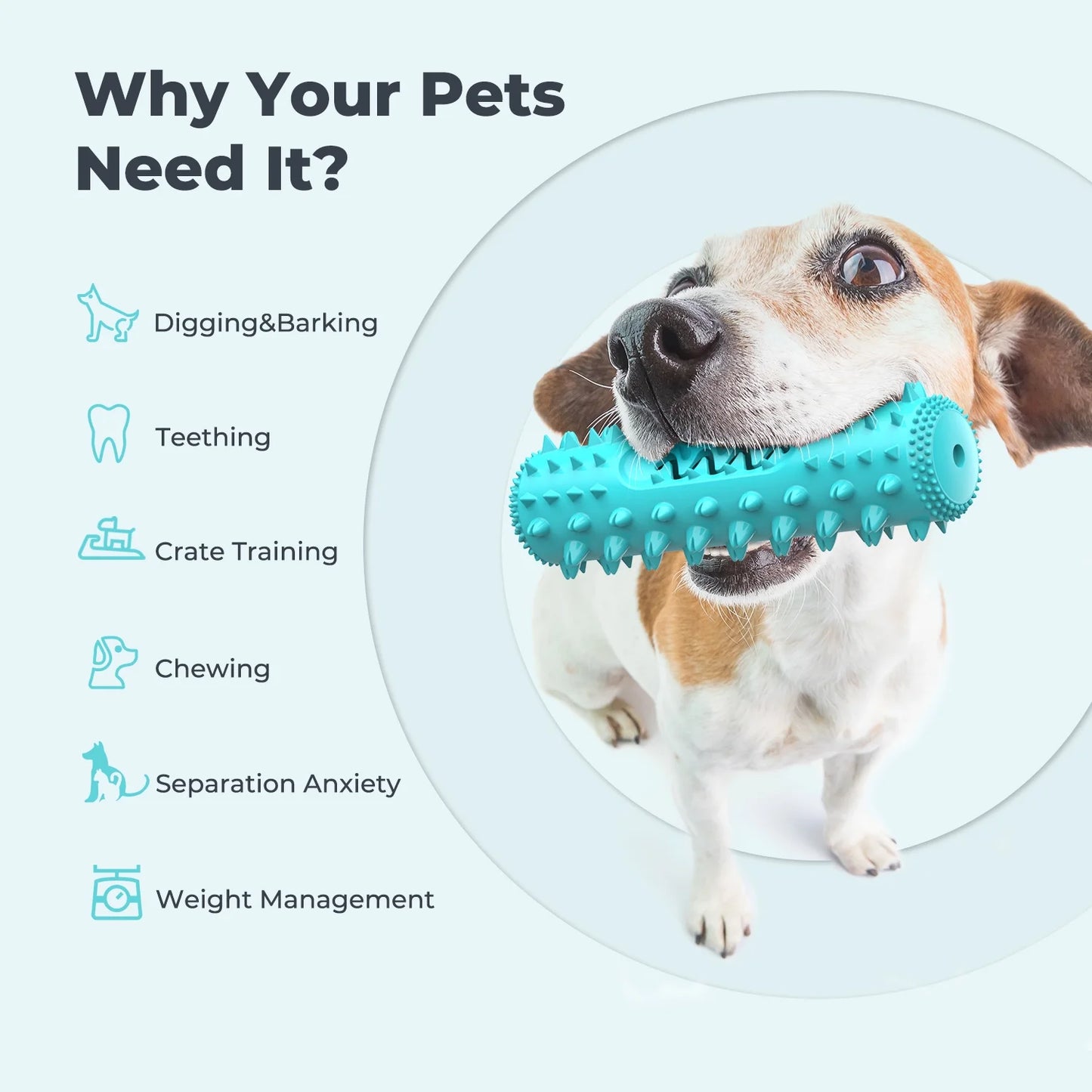 Dog Chew Toys for Aggressive Chewers Small Medium Breed, Indestructible Dog Squeaky Toys, Puppy Chew Toothbrush Toys Dog Teeth Cleaning