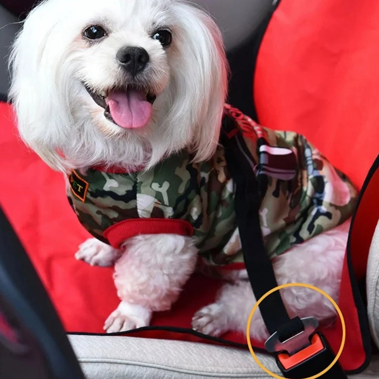 2 Pcs Adjustable Pet Dog Cat Car Seat Belt Safety Leads Vehicle Seatbelt Harness, Made from Nylon Fabric, Black