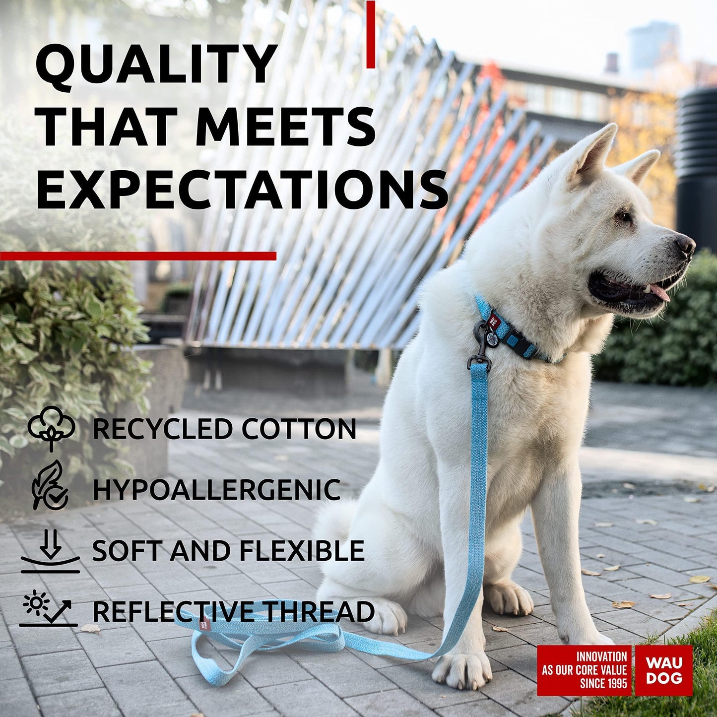 Reflective Cotton Dog Collar Eco Friendly Alt to Nylon Collar for Small Medium and Large Dogs Pet Collar with QR ID Tag Puppy Collar for Large Breed Dogs Adjustable Male Female Dog Collar